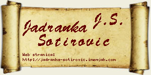 Jadranka Sotirović vizit kartica